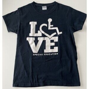 Set of 2 Long & Short Sleeve Love Special Education Shirts Teacher School Size S